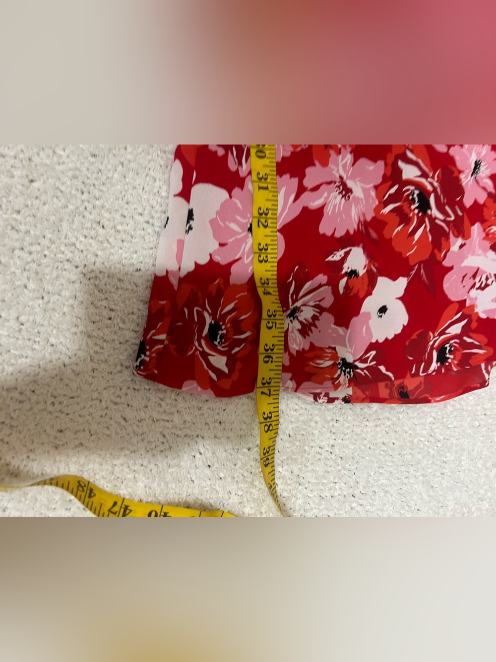 White House Black Market Red Floral Long-Sleeve A-Line Dress - Picture 6 of 6